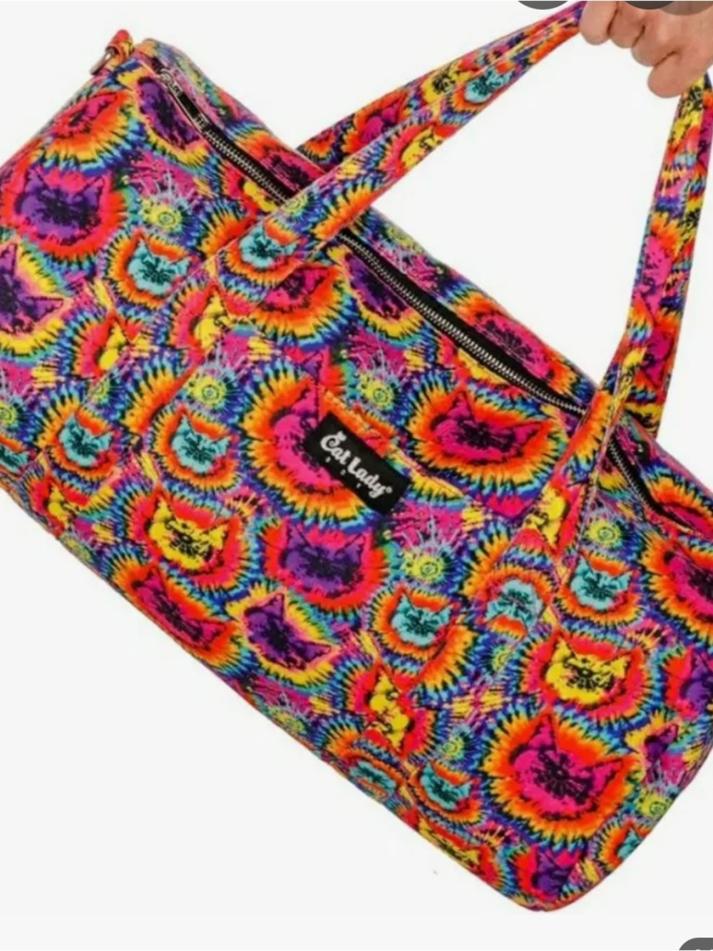 Cat Lady Box Multicolor Tie-Dye Tote Bag